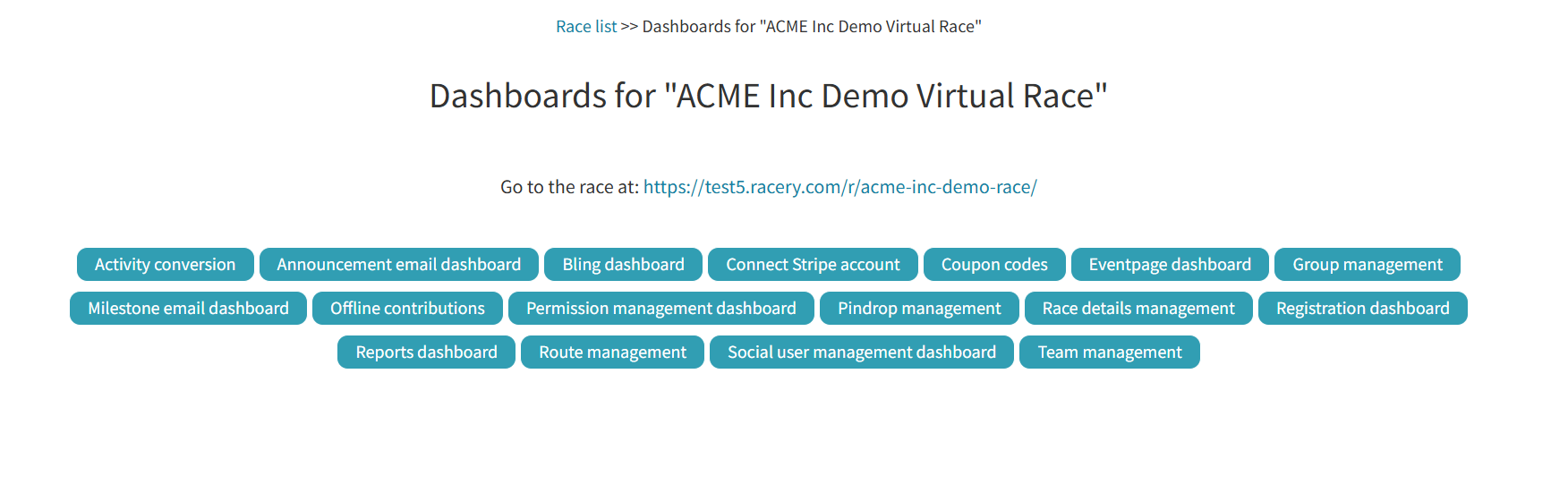 Reports dashboard showing the dashboard hub with all available sponsor dashboards